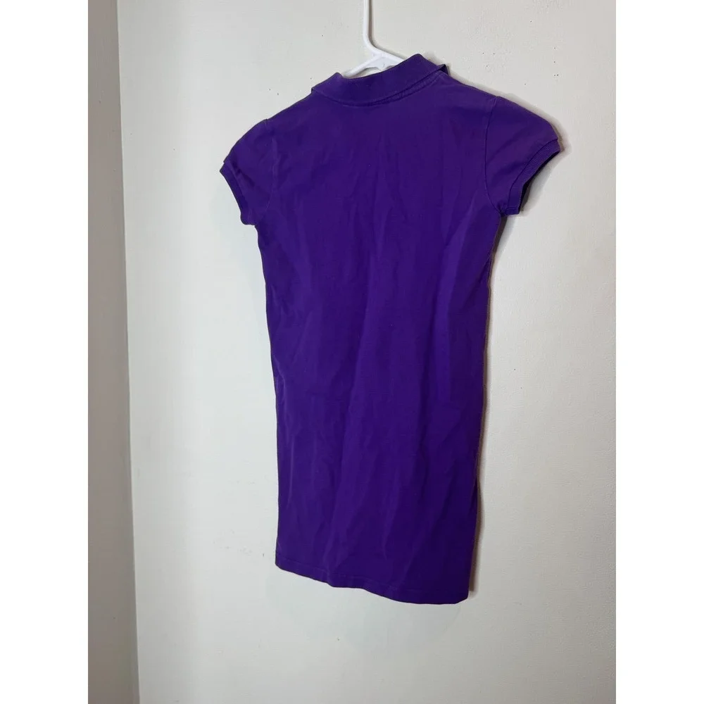 Ralph Lauren Dress Girls 8-10 Purple Short Sleeve Polo Shirt Knit Casual Stretch